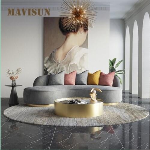 Luxury Modern Fabric Golden Metal Frame Sofas Chaise For Living Room Chair Home Furniture Apartments