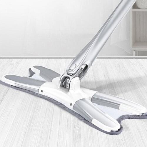 X-Type Floor Mop With 3 Replaceable Cloth Heads 360 Degree Squeeze Flat Mop Hand-Free Wash Household Lazy Mop Home Cleaning Tool