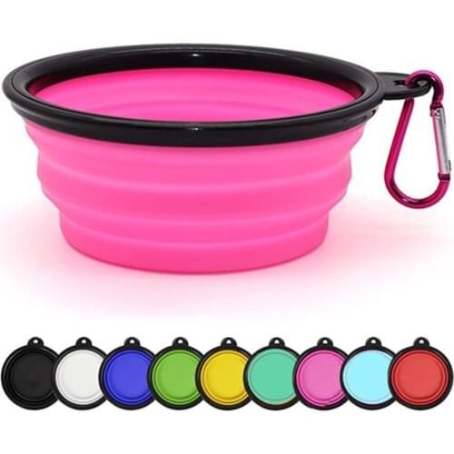 Collapsible Dog Water Bowl Silicone Pet Cat Feeder Portable Outdoor Travel Puppy Folding Food Container Water Dispenser Dog Bowl