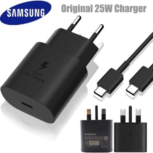 For Samsung S21 Note 20 10 A70 Super Fast Charger Cargador 25W EU Power Adapter For Galaxy Note20 S20 A90 A80 S10 5G TypeC Cable