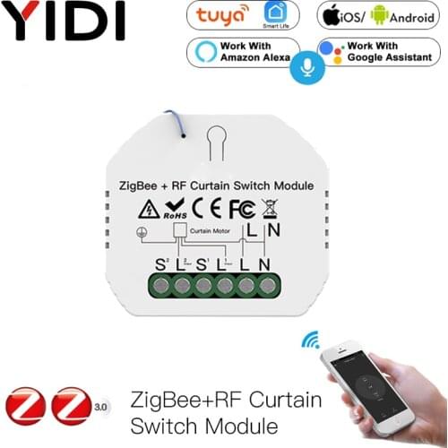 Tuya ZigBee 3.0 Smart Roller Blinds Curtain Switch Module, Smart Life APP Remote Voice Control Switch Breaker Alexa Google Home