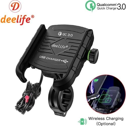 Deelife Motorbike Motorcycle Phone Holder Mounts with Charging Cellphone Mobile Stand Smartphone Mount