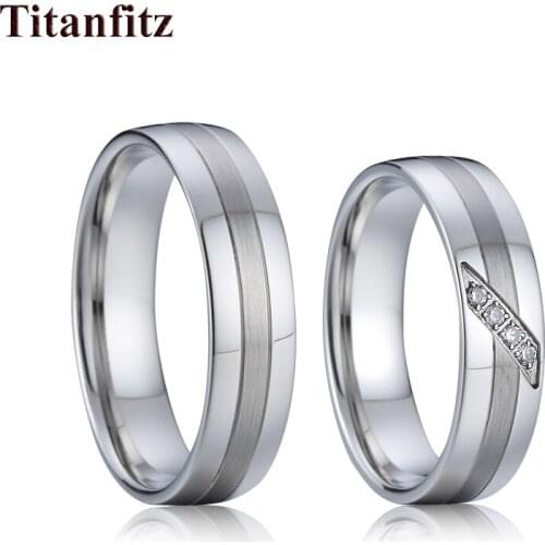 Top Quality Never fade Handmade Alliance Couple Wedding Rings set for men and women Titanium Marriage finger ring
