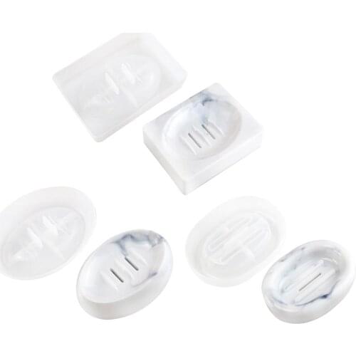 Soap Drain Box Resin Crystal Epoxy Mold DIY Handmake Soap Dish Tray Soap Holder Mirror Silicone Mold Bathroom DIY Crafts