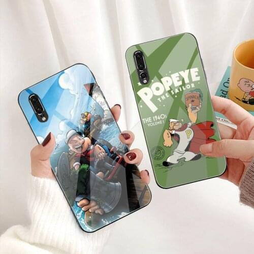 Funny Scrub Popeye Spinach Phone Case Tempered Glass For Huawei P30 P20 P10 lite honor 7A 8X 9 10 mate 20 Pro