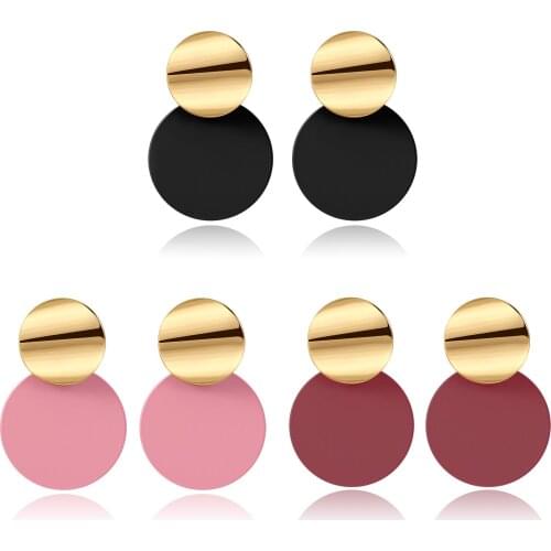 Earrings For Women Geometric Wild Personality Disc Woman Earrings Temperament Goddess Cold Wind Paint Earrings 2021Trend Jewelry