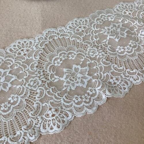 10meters 17cm White Stretch Lace Trim Ribbon Fabric DIY Crafts Sewing Accessories Bridal Veil Lace Soft Trim Free Shipping