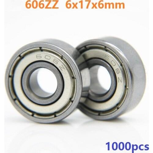 1000pcs/lot 606ZZ 606Z 606 Z ZZ 6x17x6 mm double shielded Deep Groove Ball bearing Miniature Mini 6*17*6mm