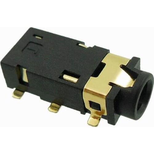 25pcs/lot PJ-242 2.5mm headphone jack 6P SMT symmetrical feet Two channel Gold plating