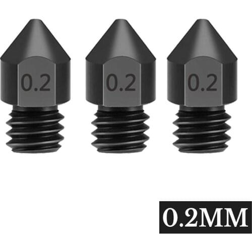 3pcs 1.75mm 3D Printer Nozzles Corrosion-Resistant Parts Extruder Nozzles Hardened Steel Nozzle Threaded For MK7 MK8 Accessories