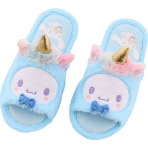 5 Styles Anime Figures Kawaii Kuromi Cinnamoroll Kitty My Melody Purin Dog Plush Japanese Style Fashion Platform Home Shoes