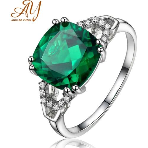 Anillos Yuzuk New Fashion 100% 925 Girls Birthday Lovers Gifts Fashion Wedding Green Cubiz Zircon Crystal Rings For Women