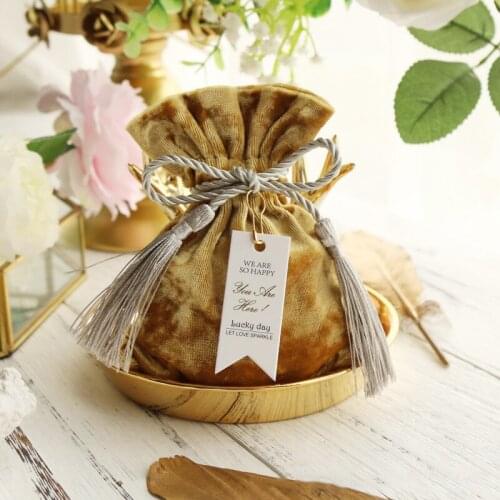 Velvet Pouches Wedding Candy Bag Luxury Jewelry Packing Velvet Gift Bag Velvet Drawable Bag Christmas Party Supplies