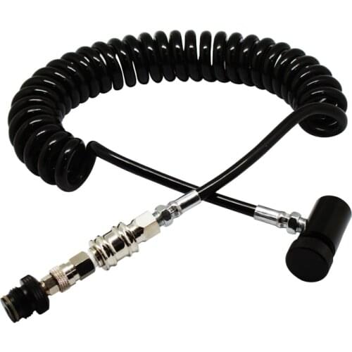 GREAT New Paintball Coil Remote Hose Line w/QD with Slide Check