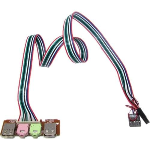 Bluelans 6.8cm PC Computer Case Front Dual USB Audio Port Panel Mic Earphone Jack Cable