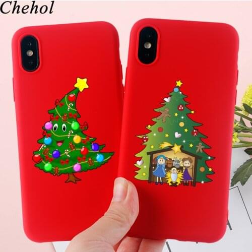 Christmas Tree Phone Case for IPhone 11 8 7 6s Plus Pro X XS MAX XR Case Cute Soft Silicone TPU Fitted Back Covers Accessories