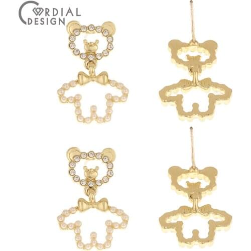 Cordial Design 50Pcs 15*22MM DIY/Jewelry Accessories/Earring Stud/Animal Shape/Imitation Pearl/Jewelry Findings & Components