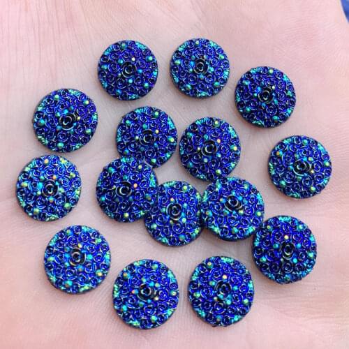 Diy 120pcs 12mm Flower Round Gems Flatbacks Embellishments DIY Phone Nail Decorations Crafts -Z531*3