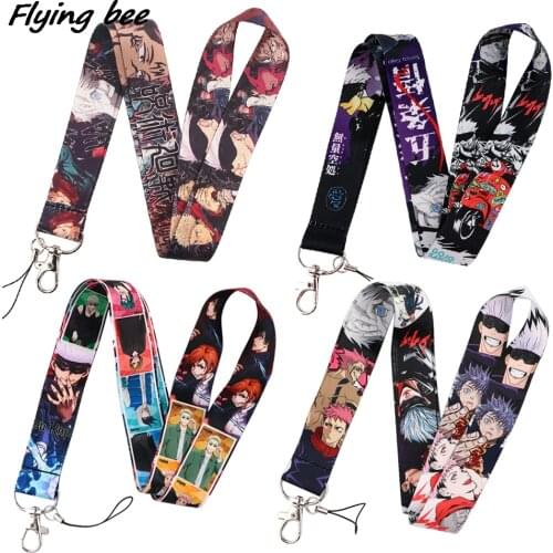 Flyingbee Jujutsu Kaisen Neck Strap Lanyard For Keys ID Card Gym Mobile Phone Strap USB Badge Holder DIY Hang Rope Jewelry X1780