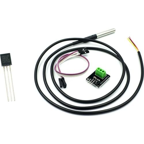 DS18B20 Temperature Sensor Module Kit Waterproof 100CM Digital Sensor Cable Stainless Steel Probe Terminal Adapter For Arduino