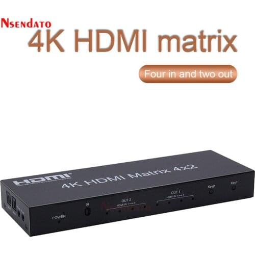 Matrix Switch HDMI 4x2 4k 30Hz profesional HDMI Splitter 4 in 2 out with audio EDID Video Converter Switcher Adapter for Monitor