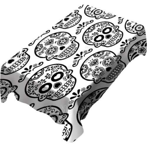 Mexican Sugar Skull Seamless Style Halloween Background for Dead Celebration Day Table Cloth Art Interior and Outdoor Home Deco