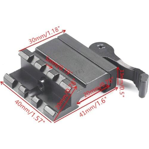 MIZUGIWA Tactical Double Rail 45 Degree Angle Picatinny Riser Mount Quick Release Level Lock Detach Red Dots