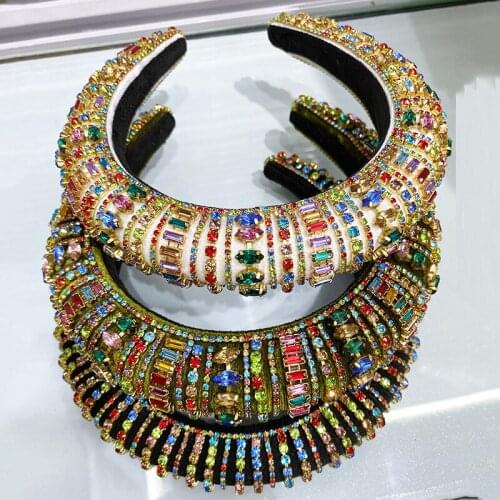 Fashion Baroque Headband With Colored Rhinestones,Headband for Girls, Luxury Headband,Wild headband, Hair Accessories