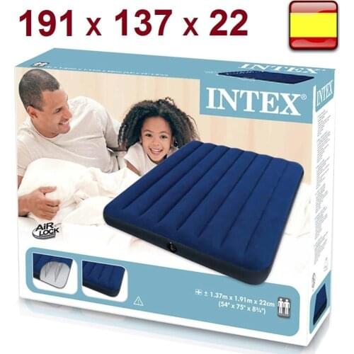 Colchón hinchable Matrimonial 191 X 137 X 22 cm INTEX Inflable Cama 2 personas