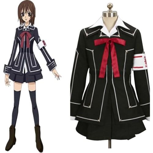Original Anime Vampire Knight Cosplay Day Class Girl Kurosu Yuuki Cosplay Costume Jacket Blouse Skirt Armband Halloween