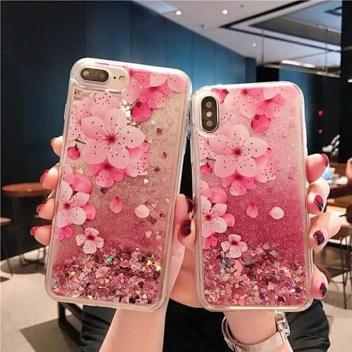 Peach Blossom HW Nova Series Enjoy Mobile Phone Case Glitter Quicksand Anti-fall Protective Cover