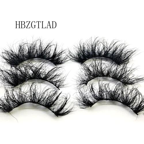 Fluffy Mink Lashes Short Messy Wispy Natural Eyelashes 22mm-25mm Hamdmade Real 3D Mink Eyelashes Makeup False Lashes