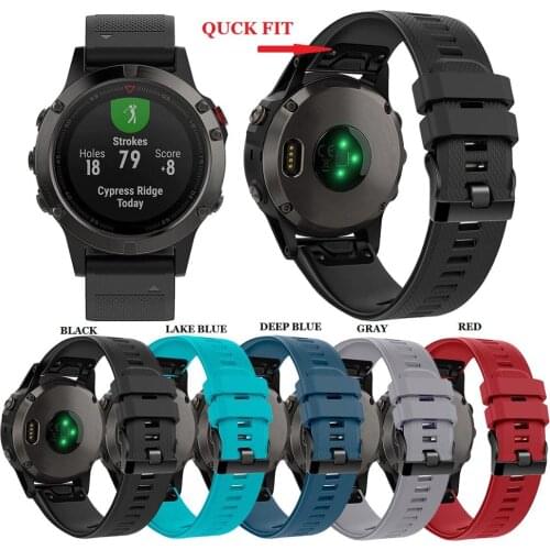 22mm Quick Fit Silicon WatchBand for Garmin Fenix 5/5 Plus / S60 Focus / Forerunner 935 945/Quatix 5 Replacement Sport Wristband