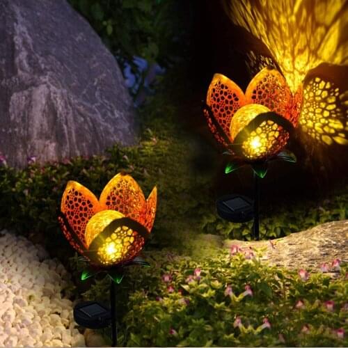 Solar Power LED Flower Shape Light Landscape Lawn Lamp Outdoor Waterproof Yard Garden Atmosphere Decoration Lights