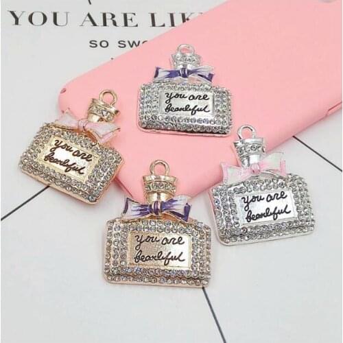 12pcs per lot Alloy Rhinestone Perfume bowknot Cell Phone DIY Alloy Decoration