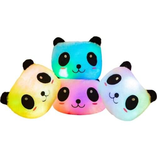 Glowing Panda Dog Pig Pillow Cute LED Light Up Cartoon Animal Plush Stuffed Toys Kawaii Luminous Cushion Doll Glow Girl Kid Gift