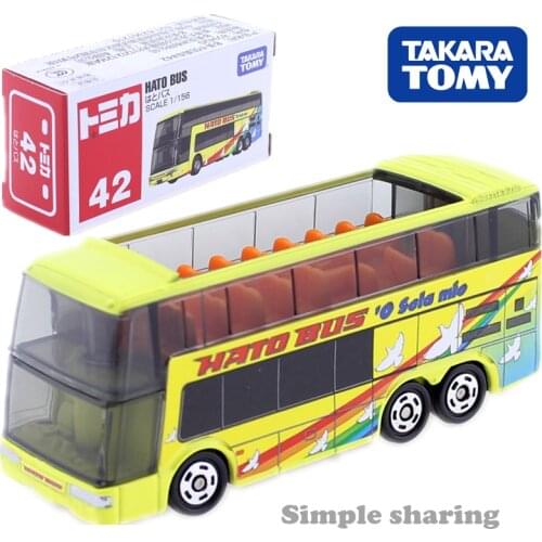 Takara Tomy Tomica No. 42 Hato Bus 1/156 Diecast Hot Pop Funny Car Model Kit Miniature Kids Toys Collectables New