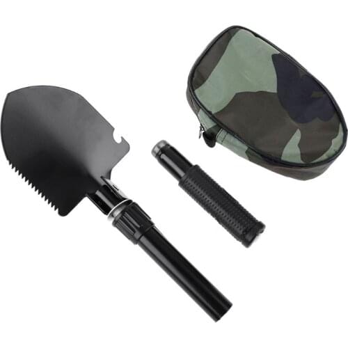 Outdoor Metal Detector Digger Digging Tool Gold Finder Folding Shovel Camp Spade E7CB