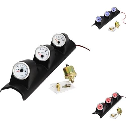12V Universal 3 in 1 52MM Car Auto Tachometer RPM+ Water Temp Gauge +Oil Press Pressure Gauge