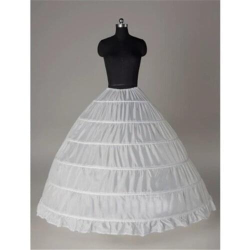 High Quality White 6 Hoops Petticoat Crinoline Slip Underskirt For Wedding Dress Bridal Gown