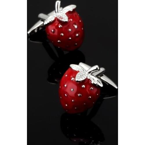 XK366 Luxury shirt Red strawberry cufflink for mens Brand cuff buttons cuff links High Quality abotoaduras Jewelry