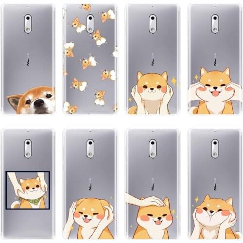 TPU Back Cover For Nokia 7 Plus X6 Soft Silicone Shiba Inu Dog Cute Kawaii Puppy Cartoon Funny Phone Case For Nokia 1 2 3 5 6 8