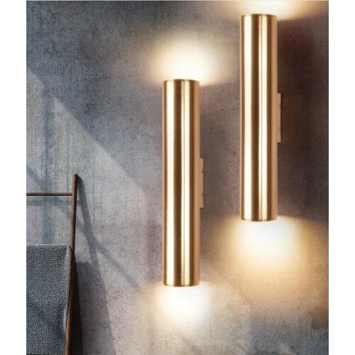 Northern Art Gold Dining Room Wall Lamp Retro LED Kitchen Hotel Bedroom Corridor Light Free Shipping