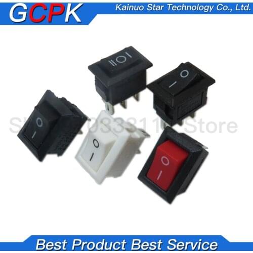 10Pcs Push Button Switch 10x15mm SPST 2Pin 3pin 3A 250V KCD11 Snap-in On Off Boat Rocker Switch 10MM*15MM Black Red White