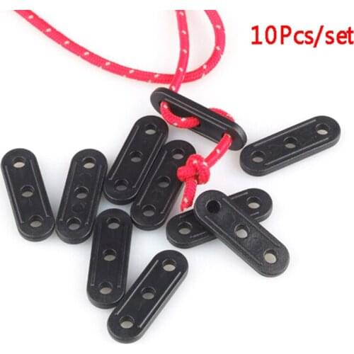 10PC/Pack Tent Lock Cord Rope Fastener Tensioners Three-eyed Outdoor Camping Accessories Tent Canopy Wind Rope Adjustment Buckle