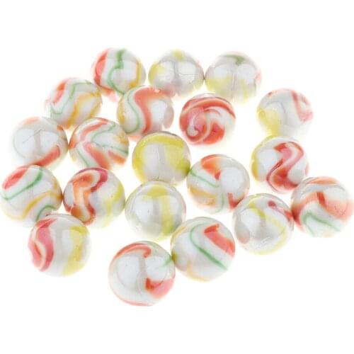 20 Pieces of 25mm Floral Stripes Glass Marbles, Marbles Ball Toy Kids Traditional Ball Game Toy Vase & Fish Tank Decoration #B