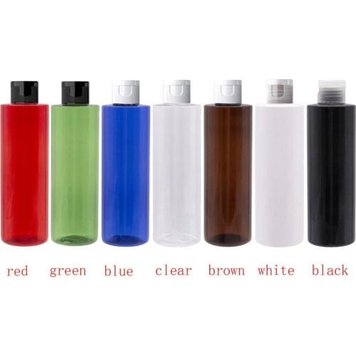 20pcs 250ml Empty Plastic Flip Cap 250ml Bottles white Refillable Pet White Plastic Bottles Shower Gel shampoo container