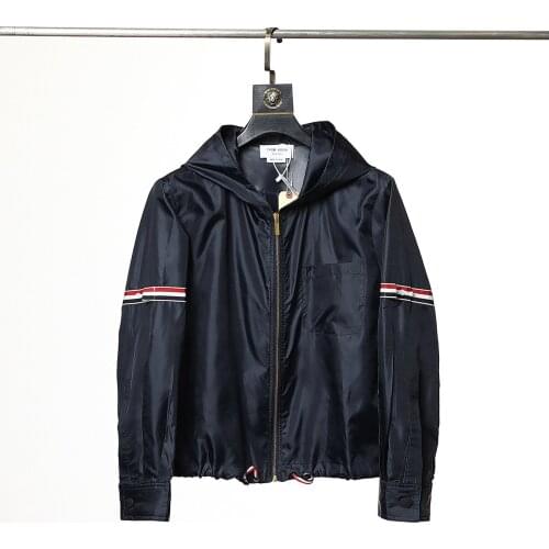 2021 Summer Sun-Protective Jack Coat Running Thin Outerwear Skin Jacket TB Solid Striped High Quality Men Training Wear Hooded