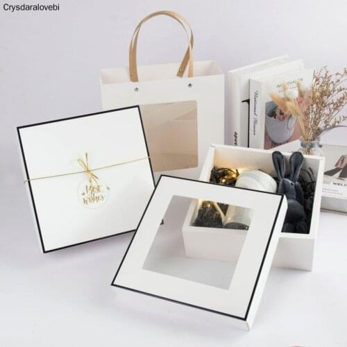 5pcs White/Black/Pink/Orange Gift Boxes Valentines Day Packaging Handmade Specially For Party Baby Shower Wedding Favor