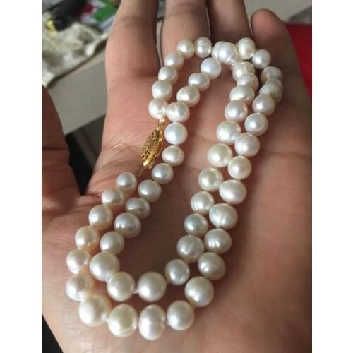 6-7mm Real Natural White Freshwater Akoya Cultured Pearl Necklace 17" (42cm))